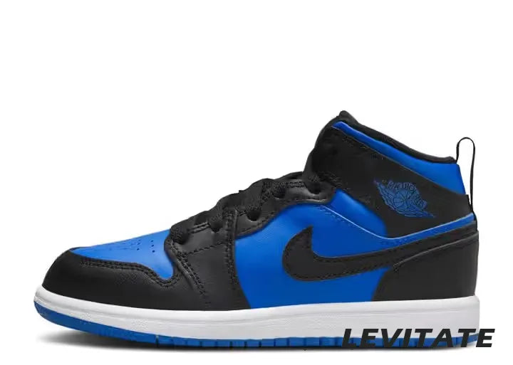 Nike Air Jordan 1 Mid Black Royal Blue PS LEVITATE SNEAKERS Levitate Sneakers