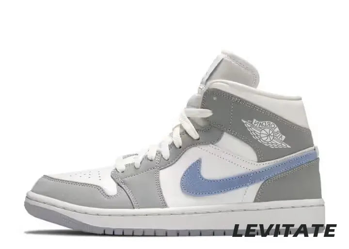 Nike Air Jordan 1 Mid 'Wolf Grey Aluminum' Womans