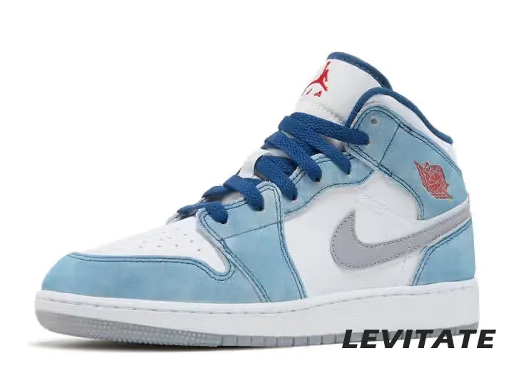 Nike Air Jordan 1 Mid SE 'French Blue Fire Red' GS